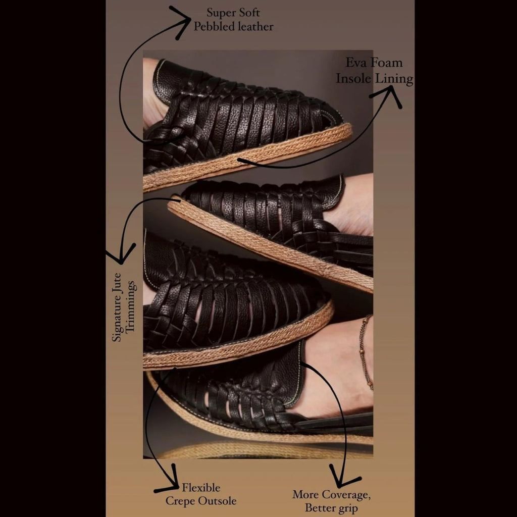 Handmade Leather Huarache Sandals: Mexican Woven Comfort Shoes